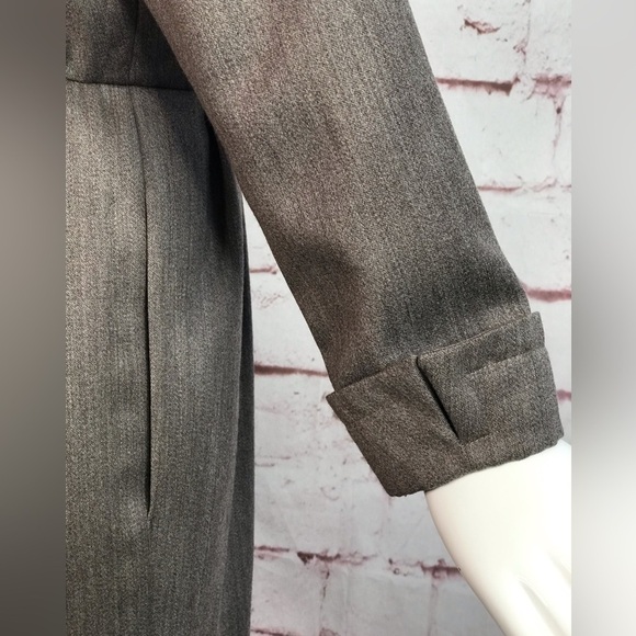 VINTAGE SAINT LAURENT PARIS RIVE GAUCHE Taupe knee length dress Size Large - Picture 10 of 15